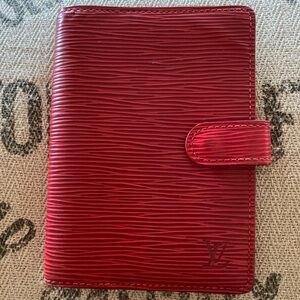 💯GUARANTEED AUTHENTIC LOUIS VUITTON Epi Agenda PM Day Planner Cover Red